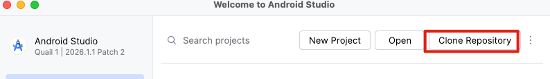 Android Studio clone repository image